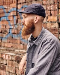 Chris wearing a USN Deck Cap influenced model