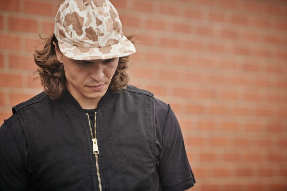 Frogskin Camo cap, Beach side out