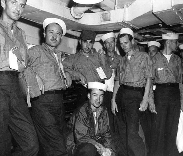 USN Personnel wearing chambray work shirts