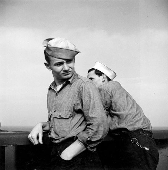 USN Personnel wearing chambray work shirts