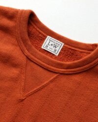 Loop & Weft Vintage Jacquard Knit Crewneck Sweatshirt - Rust Orange
