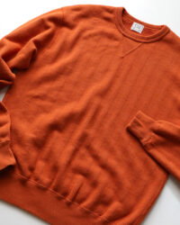 Loop & Weft Vintage Jacquard Knit Crewneck Sweatshirt - Rust Orange