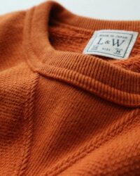 Loop & Weft Vintage Jacquard Knit Crewneck Sweatshirt - Rust Orange
