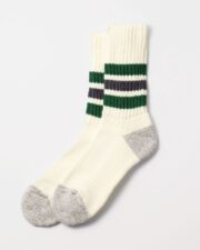 RoToTo Coarse Ribbed Oldschool Socks - Green/Charcoal