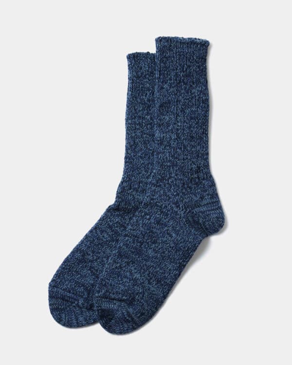 RoToTo Denim Tone Crew Socks - Blue Denim