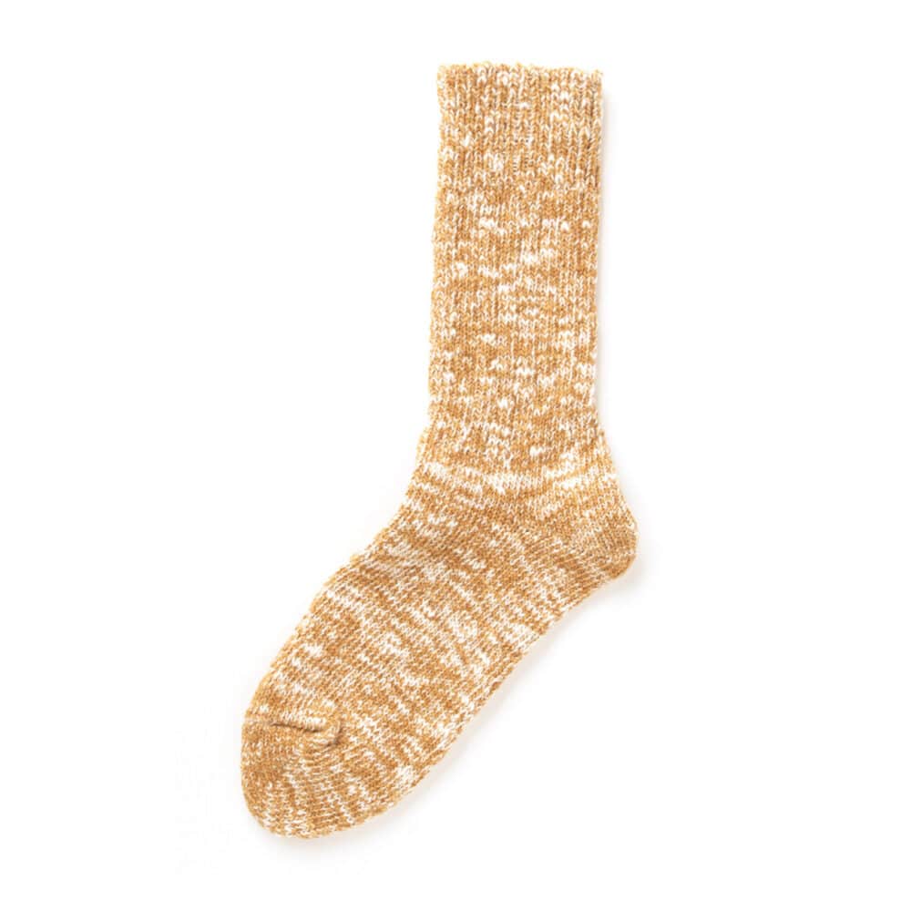 RoToTo Low Gauge Slub Crew Socks - Mustard