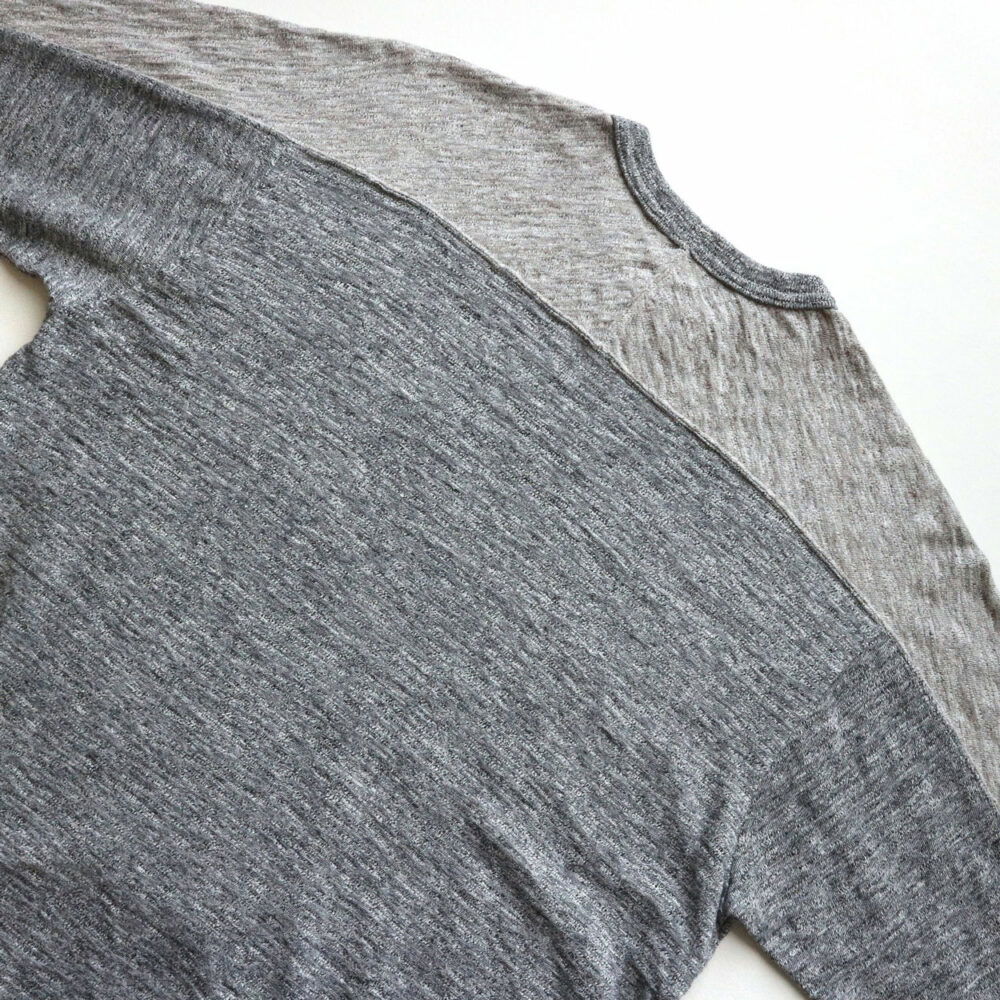 Loop & Weft Contrast Yoke Quarter Sleeve Crewneck