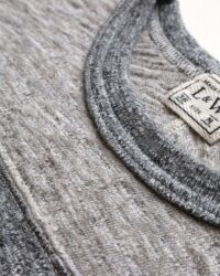 Loop & Weft Contrast Yoke Quarter Sleeve Crewneck - Dark Grey Two Tone