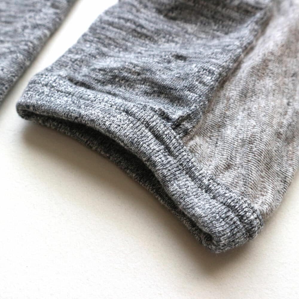 Loop & Weft Contrast Yoke Quarter Sleeve Crewneck - Dark Grey Two Tone