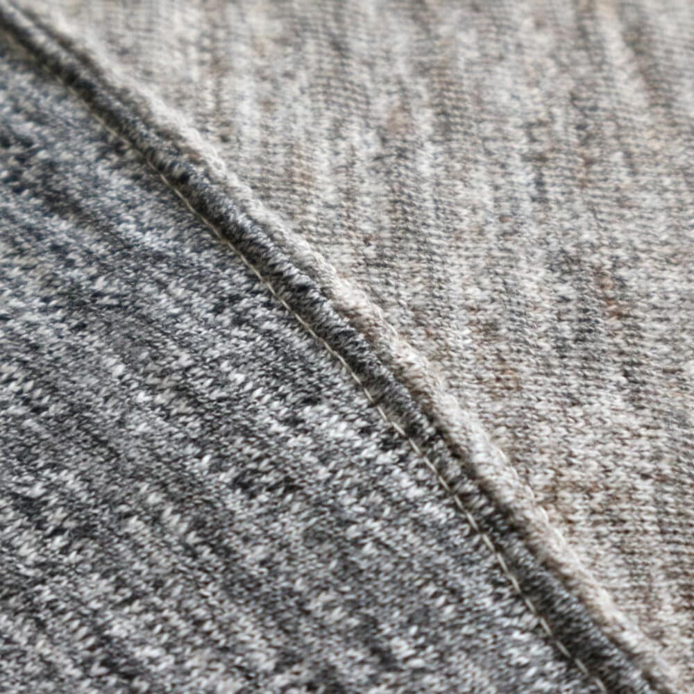Loop & Weft Contrast Yoke Quarter Sleeve Crewneck - Dark Grey Two Tone