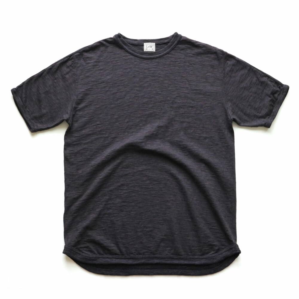 Loop & Weft Seam Ribbed Taping S/S Crewneck - Antique Black