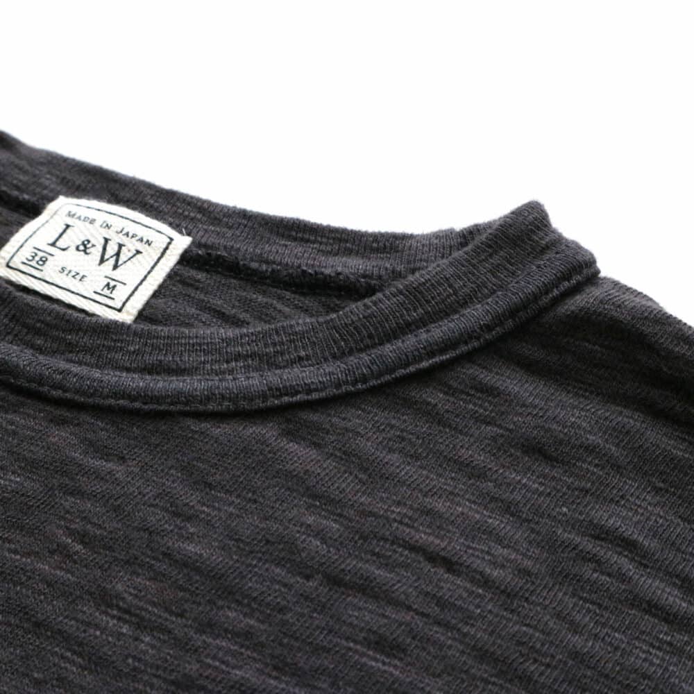 Loop & Weft Seam Ribbed Taping S/S Crewneck - Antique Black