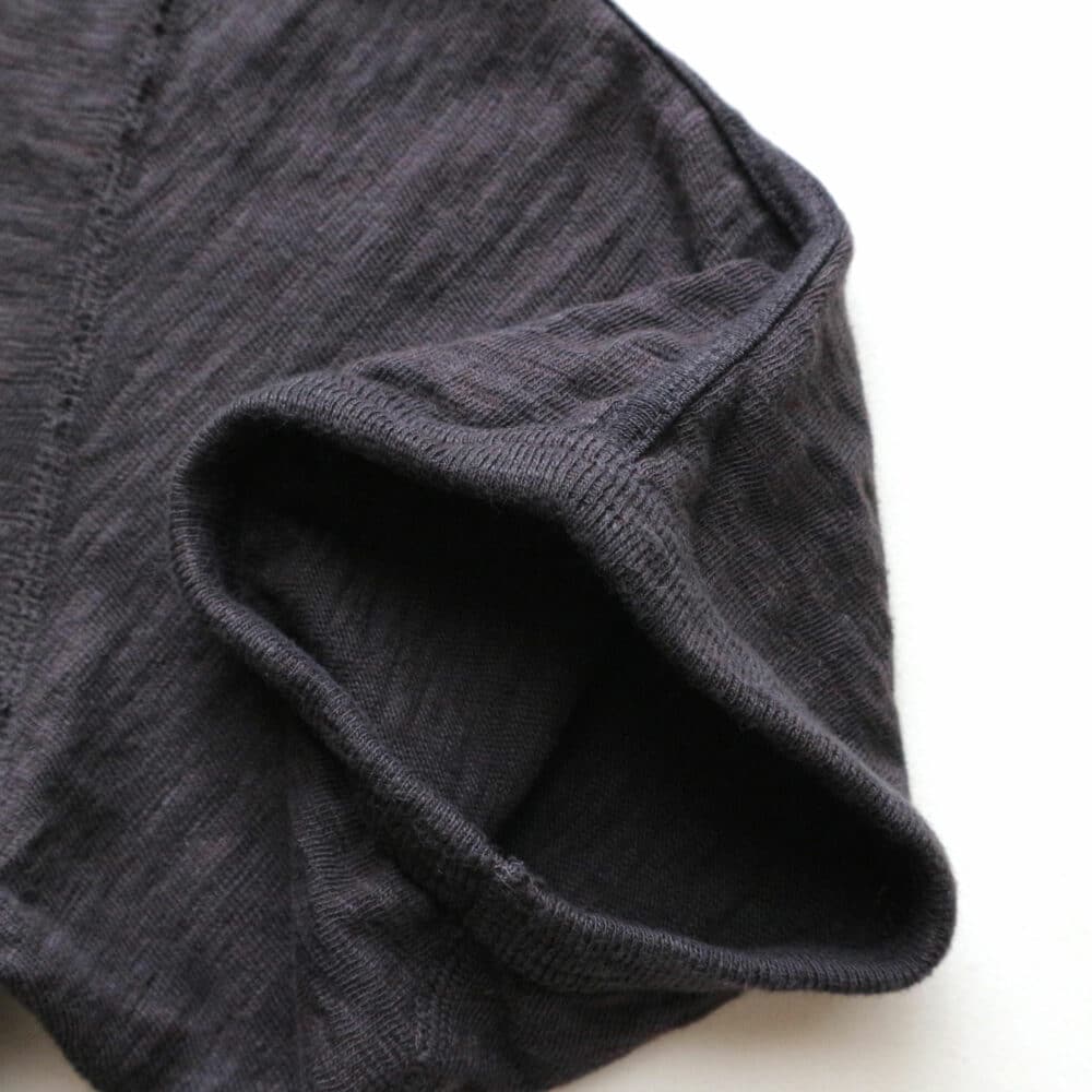 Loop & Weft Seam Ribbed Taping S/S Crewneck - Antique Black