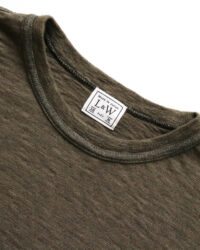 Loop & Weft Seam Ribbed Taping S/S Crewneck - Army Olive