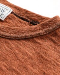 Loop & Weft Seam Ribbed Taping S/S Crewneck - Orange Brown