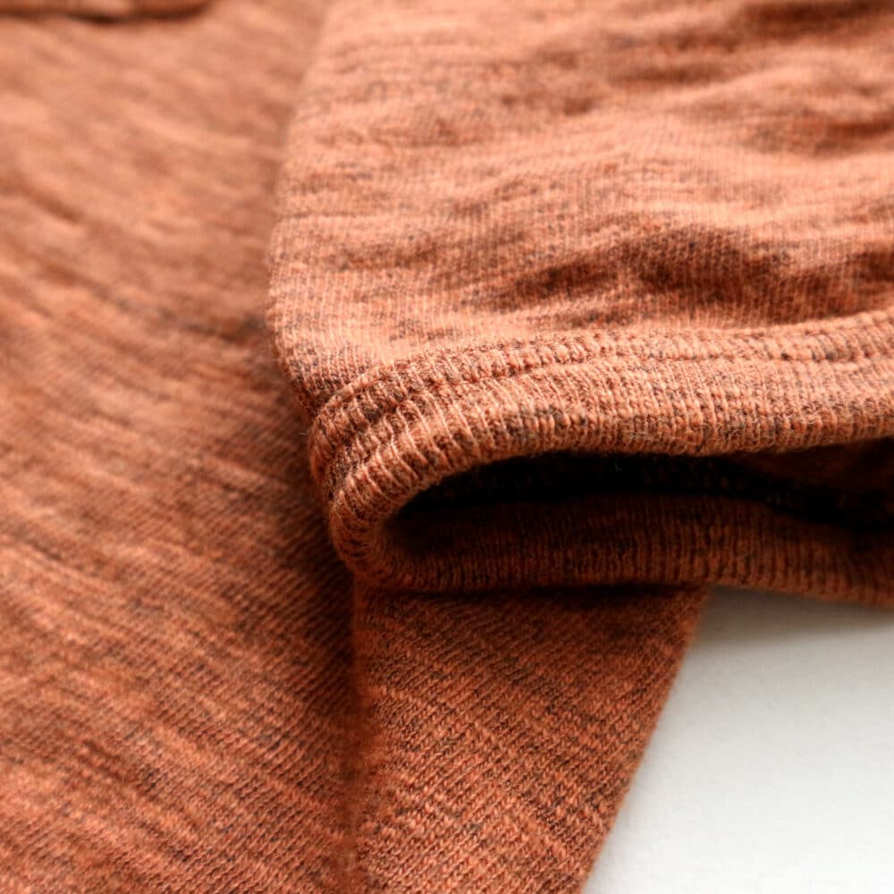 Loop & Weft Seam Ribbed Taping S/S Crewneck - Orange Brown