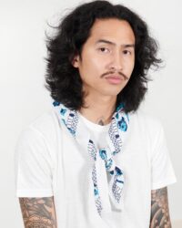 One Ear Brand "Eejyanaiki" Bandanna - White/Indigo