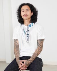One Ear Brand "Eejyanaiki" Bandanna - White/Indigo