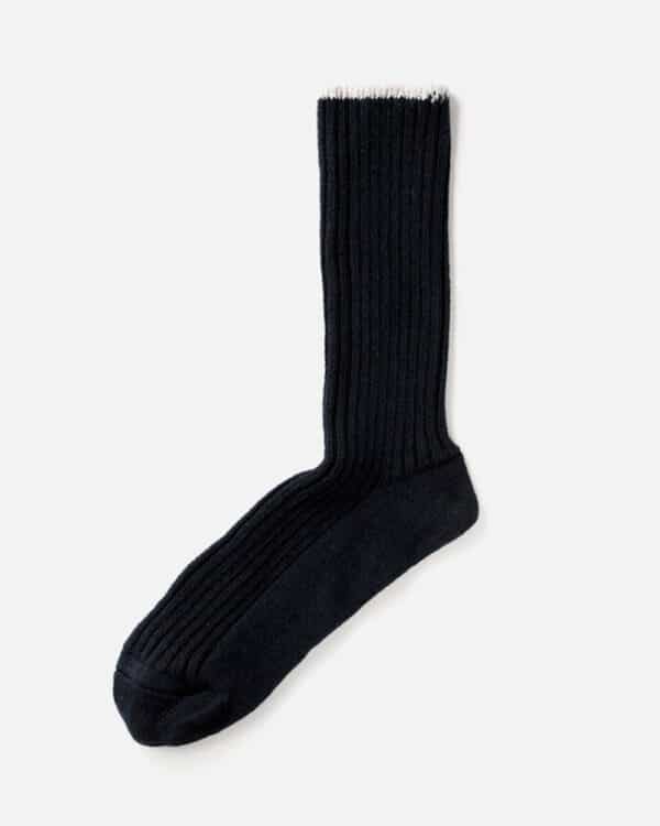 RoToTo Recycle Ribbed Crew Socks - Navy