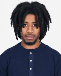 Loop & Weft Fine Aran Honeycomb Henley Neck Thermal in Dark Navy