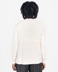 Loop & Weft Fine Aran Honeycomb Henley Neck Thermal in Vintage Ivory
