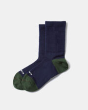 RoToTo Hybrid Crew Merino Socks - Navy/Dark Green