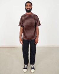 Jackman Dotsume Border Tee - Brown Umber/Black