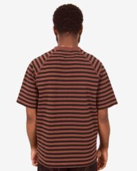 Jackman Dotsume Border Tee - Brown Umber/Black