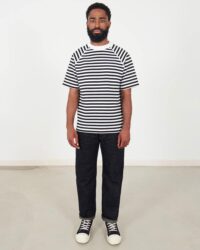 Jackman Dotsume Border Tee - Off White/Black