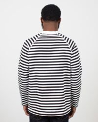 Jackman Dotsume Long Sleeve Border Shirt - Off White/Black