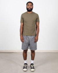 Loop & Weft Dual Layered Knit Raw Edge Crewneck - Army Olive