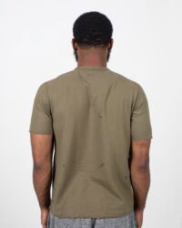Loop & Weft Dual Layered Knit Raw Edge Crewneck - Army Olive