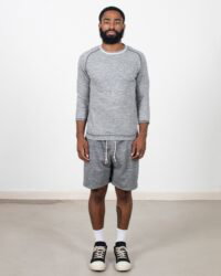 Loop & Weft Freedom Quarter Sleeve Crewneck - Deep Grey