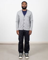 Loop & Weft Slub Pile Ribbed Cardigan - Heather Grey