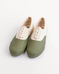 PRAS Shellcap Deck Sneakers Hand Painted - Olive/Off White