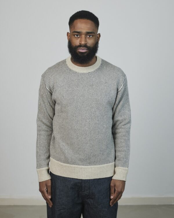 Loop & Weft Lambswool Birdseye Sweater - Navy