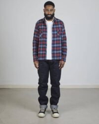 The Strike Gold SG2202 Brushed Check Work Shirt - Navy