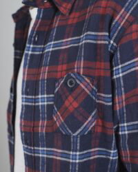The Strike Gold SG2202 Brushed Check Work Shirt - Navy