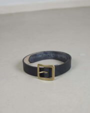 The Strike Gold Italian Leather Belt - Black