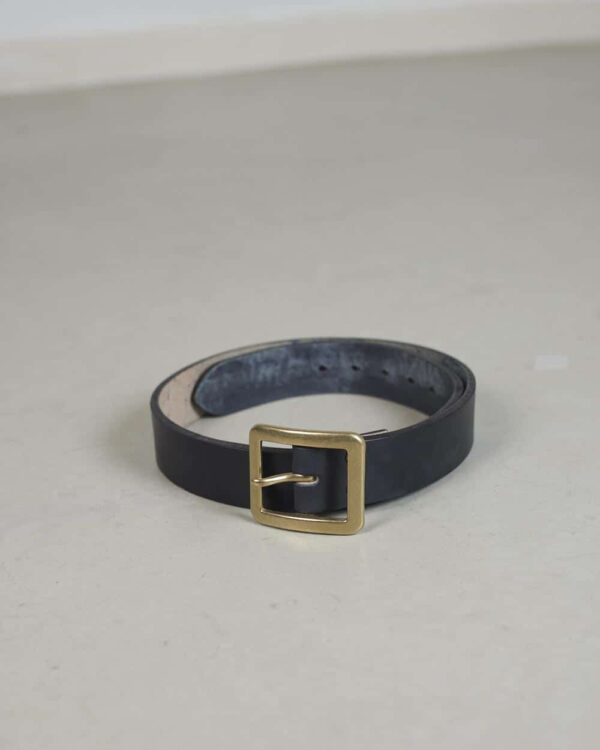 The Strike Gold Italian Leather Belt - Black