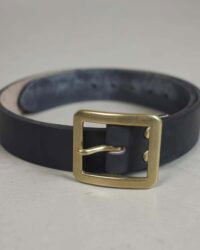 The Strike Gold Italian Leather Belt - Black