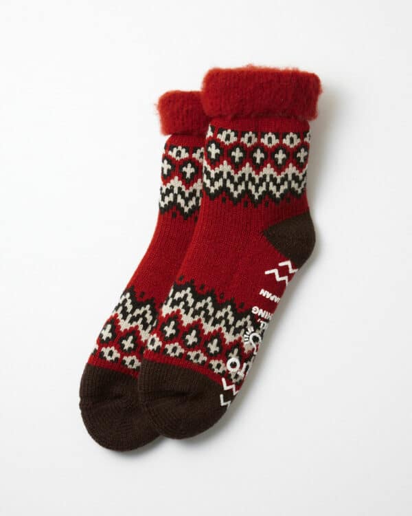 RoToTo Comfy Room Socks "Nordic" - Red