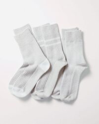 RoToTo Wool Daily 3 Pack Socks - Grey/Off White