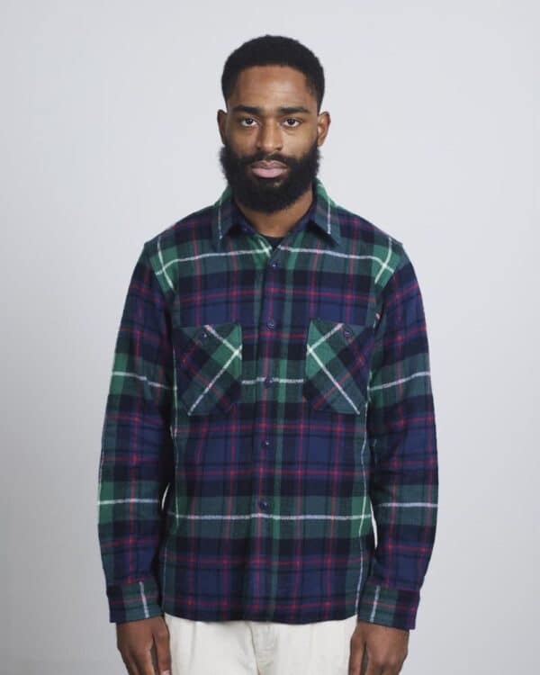Seuvas Flannel Work Shirt - Navy