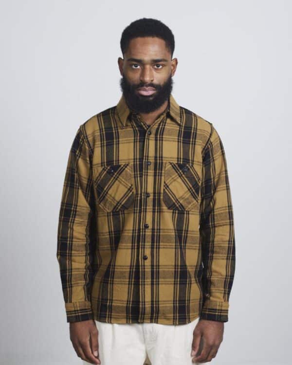 Seuvas Twill Check Work Shirt - Mustard