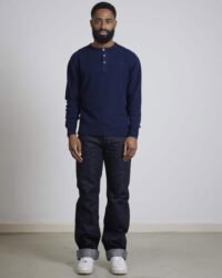Loop & Weft Double Face Henley Thermal - Navy