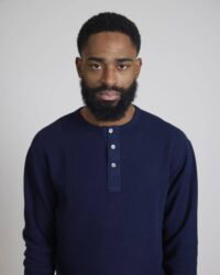 Loop & Weft Double Face Henley Thermal - Navy