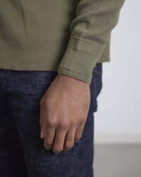 Loop & Weft Double Face Henley Thermal - Olive