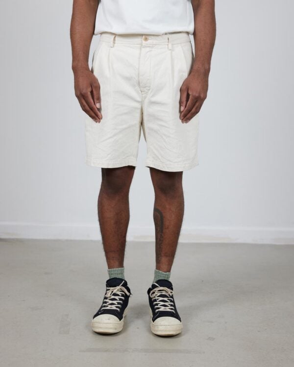 Seuvas 10oz Canvas 2 Tuck Shorts - Natural