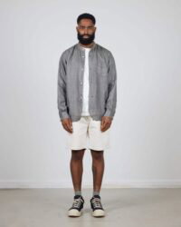 Seuvas Linen Band Collar Shirt - Black
